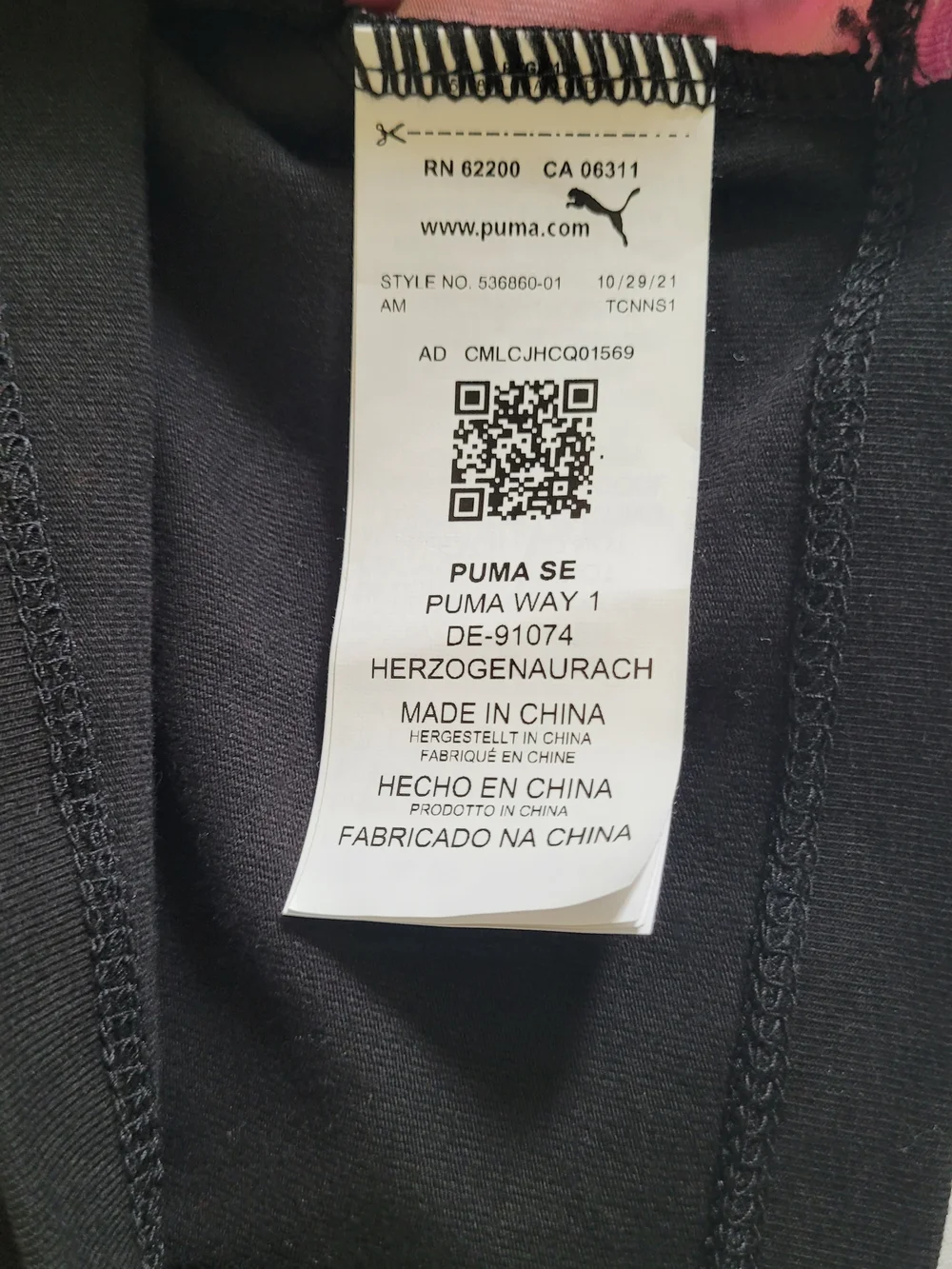 Puma Women’s Black & Pink Sports Crop Top Size M - Picture 7 of 10